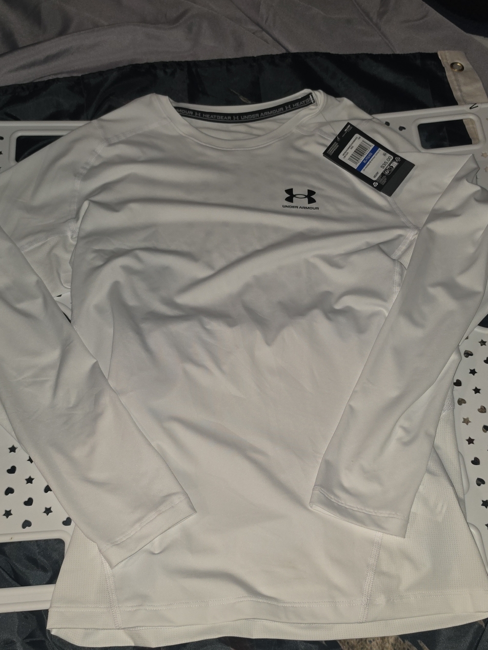 Under Armour White Men’s Long-Sleeve Athletic Top